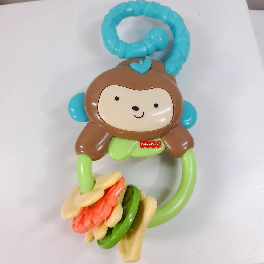 Fisher Price Monkey & bananas baby Rattle Teether My Little SnugaMonkey baby toy